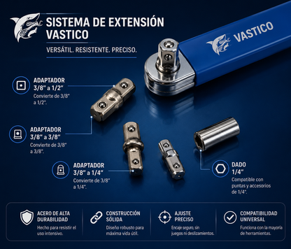 Exdrive™ - Set de Llave de Extensión y Adaptadores